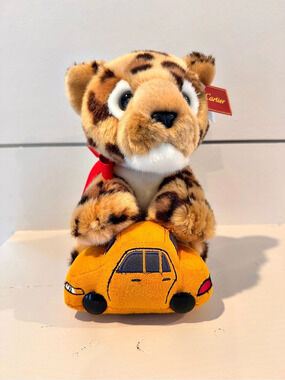 Rare Collectible Cartier Leopard Plush with Yellow Cab Taxi